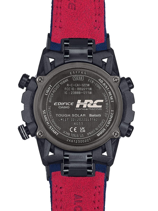 Limitirani Casio Edifice model u saradnji sa Honda Racing, trobojni dizajn, solarni hronograf, Bluetooth, vodootporan do 100m.