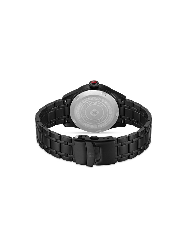 SWISS MILITARY HANOWA THUNDERBOLT STEALTH SMWGH0000830 – ekskluzivni Swiss Made muški sat iz capsule kolekcije, namenjen modernom muškarcu koji preferira diskretan luksuz. Crno kućište i brojčanik u stilu “black-on-black” naglašavaju eleganciju i snagu. Sat poseduje safirno staklo, kućište i narukvicu od nerđajućeg čelika, kvarcni mehanizam Ronda 515 i vodootpornost do 100 metara.