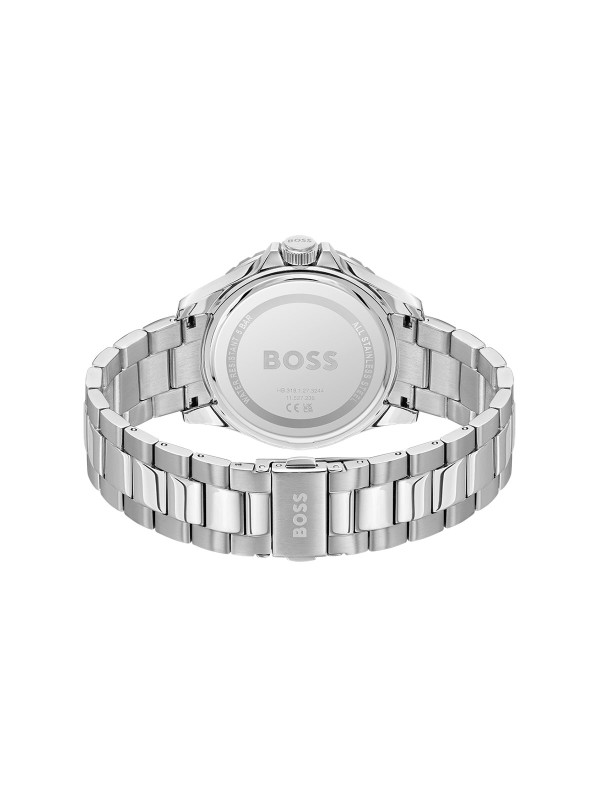 BOSS TROPER SPORT 1514295 – elegantan muški sportski sat inspirisan ronilačkim modelima. Kućište od nerđajućeg čelika sa crnom rotirajućom koronom i srebrnom čeličnom narukvicom. Moderan sat koji spaja funkcionalnost i sofisticiran dizajn.