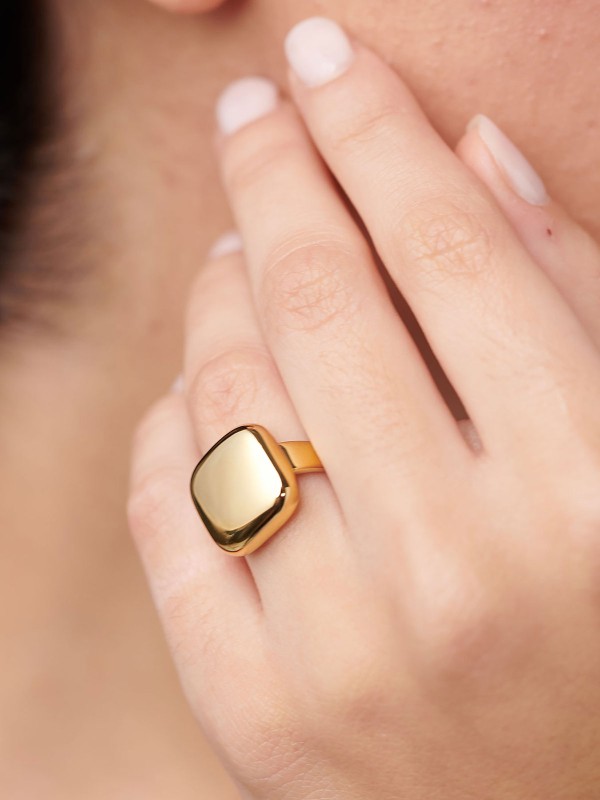 Brosway MUSE prsten u boji žutog zlata izrađen je od nerđajućeg čelika i odlikuje se elegantnim kvadratnim oblikom. Savršen izbor za svakodnevno nošenje ili posebne prilike. Dostupan u veličini EU 58.