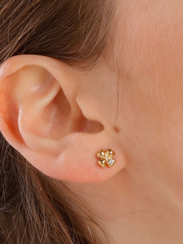 Brosway CHAKRA minđuše u obliku deteline sa četiri lista simbolizuju sreću i pozitivnu energiju. Izrađene od nerđajućeg čelika u boji žutog zlata i ukrašene cirkonom, ove minđuše su savršen detalj za nežan i elegantan izgled.