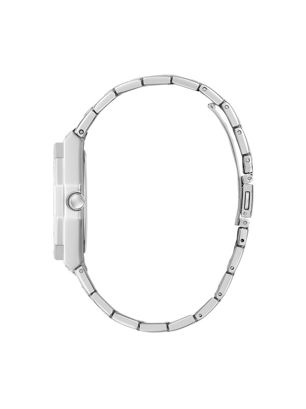 GUESS GW1009L1 – elegantan ženski elegantni sat iz kolekcije Fall 2025. Kućište i narukvica izrađeni su od visokokvalitetnog nerđajućeg čelika, sa kvarcni mehanizmom. U Boji Srebra i prepoznatljiv Guess dizajn čine ovaj model savršenim dodatkom svakoj odevnoj kombinaciji.