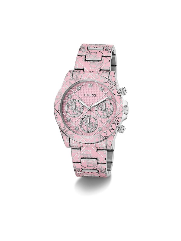GUESS GW0986L1 – elegantan ženski elegantni sat iz kolekcije Fall 2025. Kućište i narukvica izrađeni su od visokokvalitetnog nerđajućeg čelika, sa kvarcni mehanizmom. U Boji Roze Zlata i prepoznatljiv Guess dizajn čine ovaj model savršenim dodatkom svakoj odevnoj kombinaciji.
