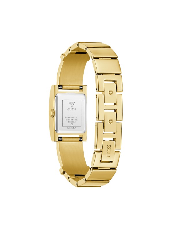 GUESS GW0939L2 – elegantan ženski elegantni sat iz kolekcije Fall 2025. Kućište i narukvica izrađeni su od visokokvalitetnog nerđajućeg čelika, sa kvarcni mehanizmom. U Boji Žutog Zlata i prepoznatljiv Guess dizajn čine ovaj model savršenim dodatkom svakoj odevnoj kombinaciji.