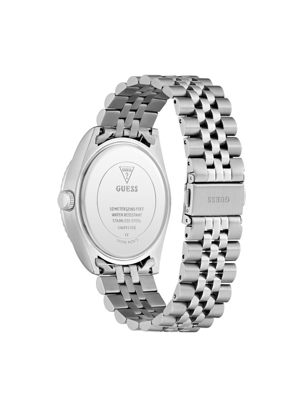 GUESS GW0977G1 – elegantan muški elegantni sat iz kolekcije Fall 2025. Kućište i narukvica izrađeni su od visokokvalitetnog nerđajućeg čelika, sa kvarcni mehanizmom. U Boji Srebra i prepoznatljiv Guess dizajn čine ovaj model savršenim dodatkom svakoj odevnoj kombinaciji.