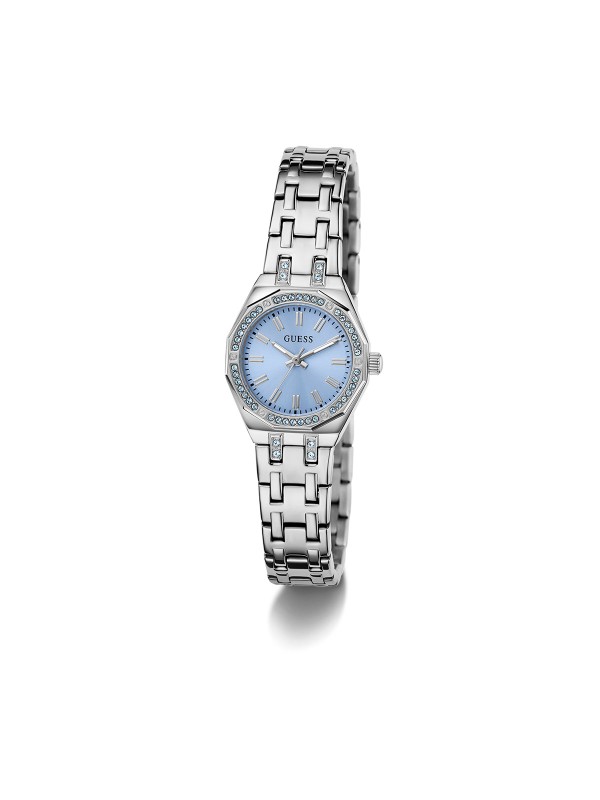 GUESS GW1010L1 – elegantan ženski elegantni sat iz kolekcije Fall 2025. Kućište i narukvica izrađeni su od visokokvalitetnog nerđajućeg čelika, sa kvarcni mehanizmom. U Boji Srebra i prepoznatljiv Guess dizajn čine ovaj model savršenim dodatkom svakoj odevnoj kombinaciji.