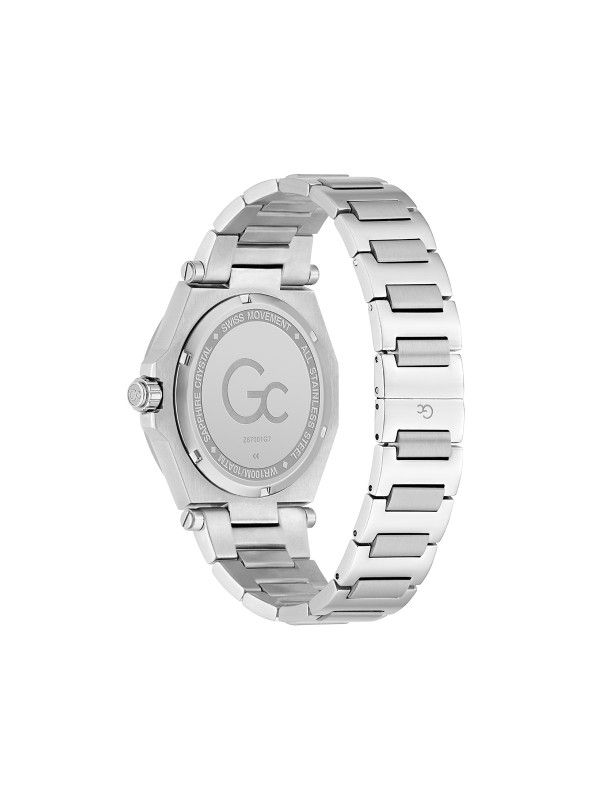 GC Z67001G7 – luksuzan muški elegantni sat iz kolekcije Fall 2025. Kućište i narukvica izrađeni su od visokokvalitetnog nerđajućeg čelika, sa kvarcni mehanizmom. U Boji Srebra i prepoznatljiv Gc dizajn čine ovaj model simbolom elegancije i stila.
