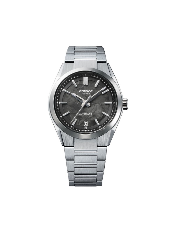 CASIO EDIFICE EFK-100CD-1AER – automatski muški sat sa brojčanikom od crnih karbonskih vlakana i providnom poleđinom kućišta, izrađen od nerđajućeg čelika u boji srebra. Brojčanik inspirisan trkačkim automobilima, donosi sportsku dinamiku i sofisticiran izgled, dok safirno staklo i vodootpornost do 100m garantuju pouzdanost i dugotrajnost. Unutrašnji mehanizam sa rezervom snage od 40 sati pruža snagu i tačnost u svakom trenutku.