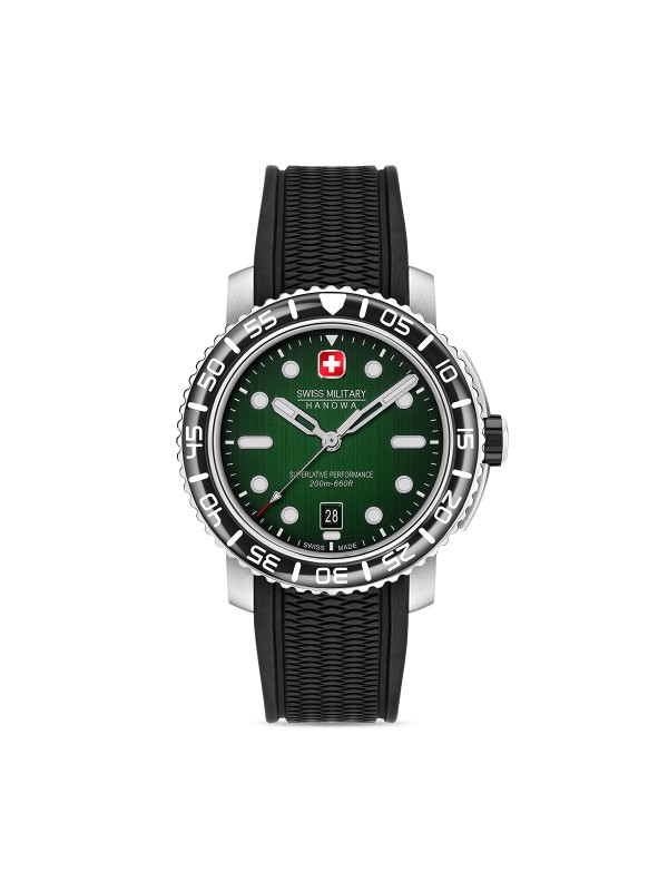 Swiss Military Hanowa Black Marlin muški ronilački sat sa zelenim brojčanikom. Nerđajući čelik, safirno staklo i 5 godina garancije. Naruči online!