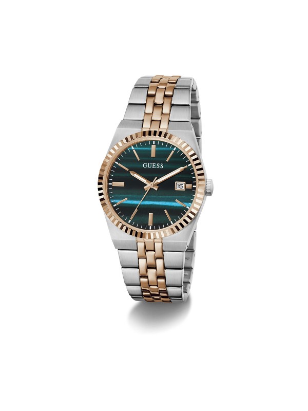 Guess Vincent muški sat sa zelenim brojčanikom sa motivom malahita. Dvobojni nerđajući čelik, prečnik 39 mm i sofisticiran dizajn. Naruči online!