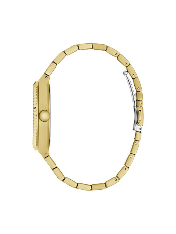 Guess VINCENT muški sat u boji žutog zlata sa braon brojčanikom sa uzorkom tigrovog oka. Prečnik 39 mm i prikaz datuma. Naruči online!