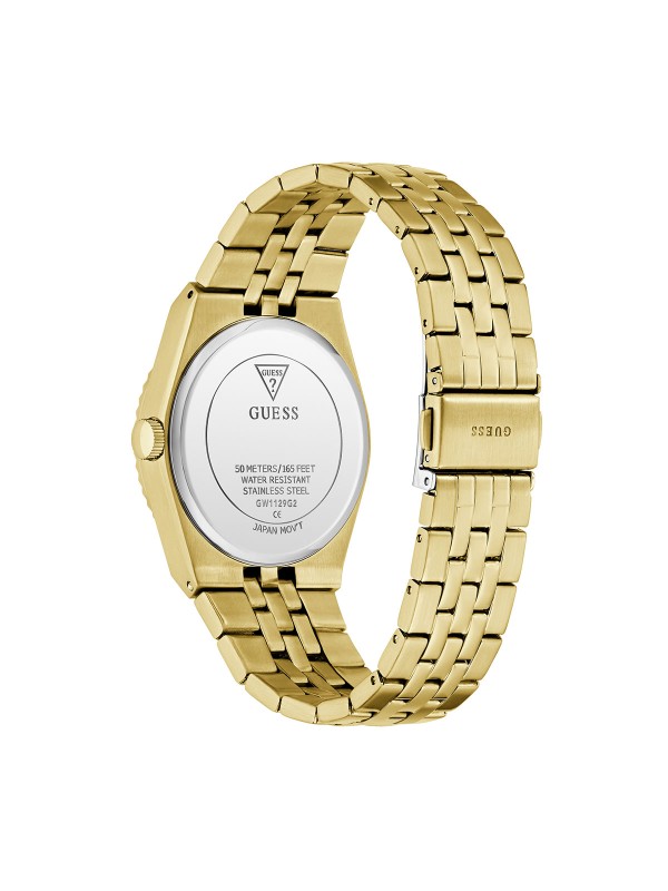 Guess VINCENT muški sat u boji žutog zlata sa braon brojčanikom sa uzorkom tigrovog oka. Prečnik 39 mm i prikaz datuma. Naruči online!