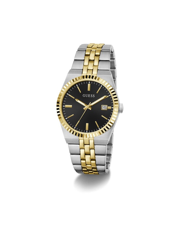 Guess Vincent muški sat sa crnim brojčanikom i kućištem od nerđajućeg čelika u dve boje. Prečnik 39 mm i kvarcni mehanizam. Naruči online!
