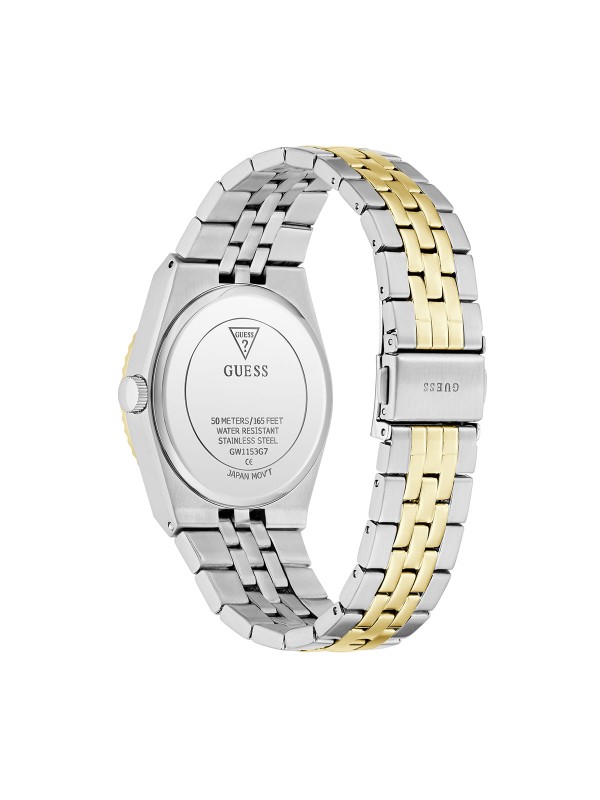 Guess Vincent muški sat sa crnim brojčanikom i kućištem od nerđajućeg čelika u dve boje. Prečnik 39 mm i kvarcni mehanizam. Naruči online!