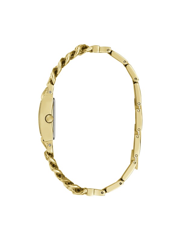 Guess Micro Mod ženski sat u boji žutog zlata sa plavozelenim brojčanikom. Prečnik 20 mm i minimalistički dizajn. Naruči online!