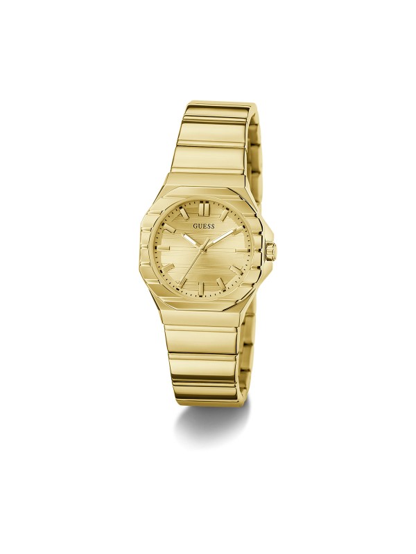 Guess Jaqueline ženski sat u boji žutog zlata sa analognim kvarcnim mehanizmom. Elegantan i minimalistički dizajn. Naruči online!