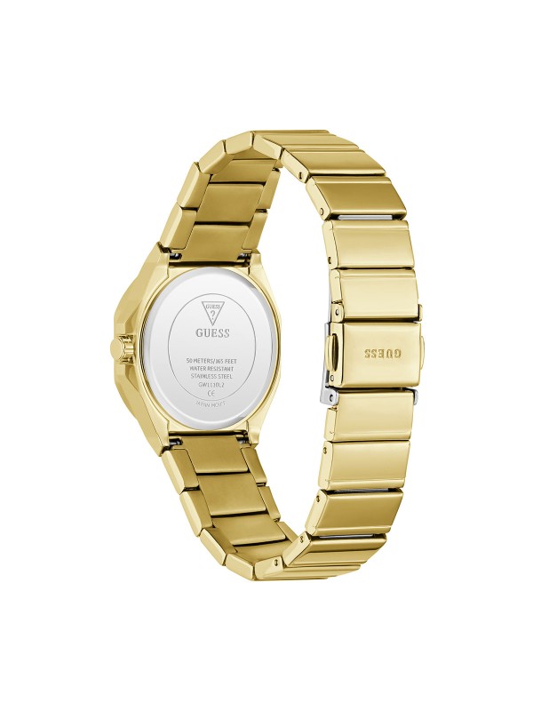 Guess Jaqueline ženski sat u boji žutog zlata sa analognim kvarcnim mehanizmom. Elegantan i minimalistički dizajn. Naruči online!