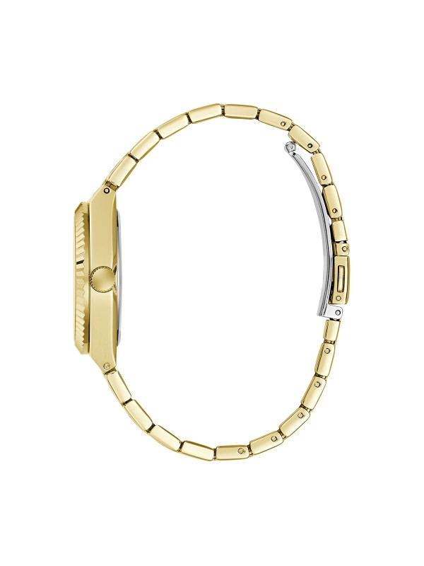 Guess VERA ženski sat u boji žutog zlata sa braon brojčanikom inspirisanim tigrovim okom. Prečnik 32 mm i elegantan dizajn. Naruči online!