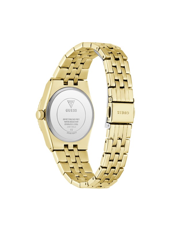 Guess VERA ženski sat u boji žutog zlata sa braon brojčanikom inspirisanim tigrovim okom. Prečnik 32 mm i elegantan dizajn. Naruči online!