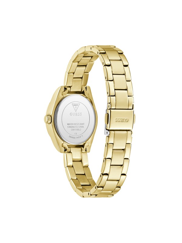 Guess Mini Luna ženski sat u boji žutog zlata sa zelenim sjajnim brojčanikom. Elegantan i sofisticiran dizajn. Naruči online!
