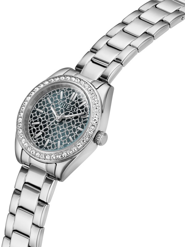 Guess Mini Luna ženski sat sa plavim brojčanikom i cirkonima. Kvarcni mehanizam, mineralno staklo i elegantan dizajn. Naruči online!