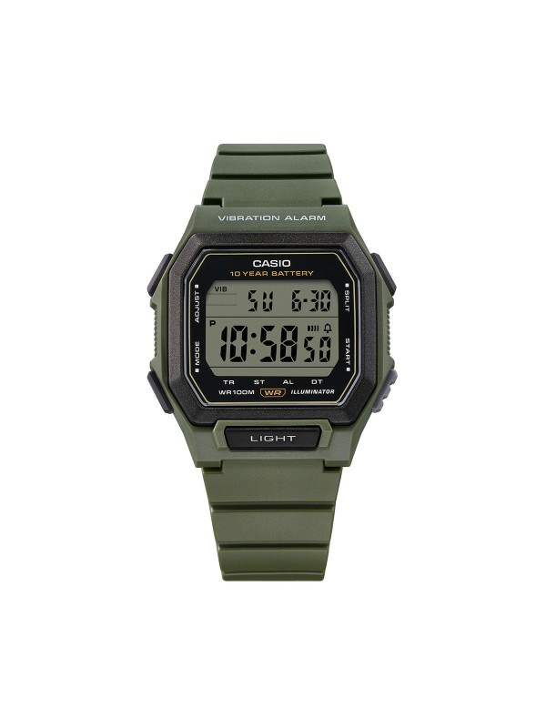 Casio muški sportski digitalni sat u maslinastozelenoj boji. Vibracioni alarm, LED osvetljenje i vodootpornost do 100 m. Naruči online!