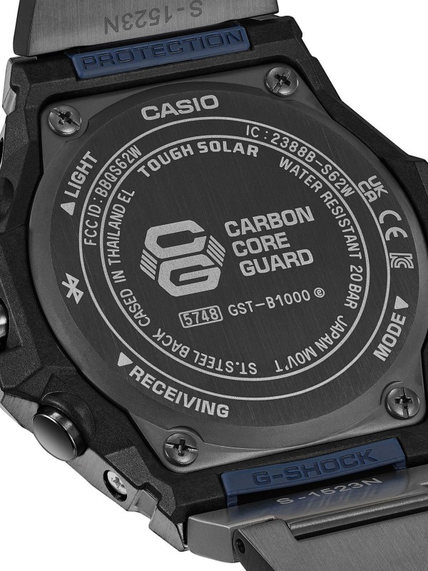 G-Shock G-Steel muški sat u crnoj boji od nerđajućeg čelika i karbonskih vlakana. Bluetooth, solarno napajanje i vodootpornost do 200 m. Naruči online!