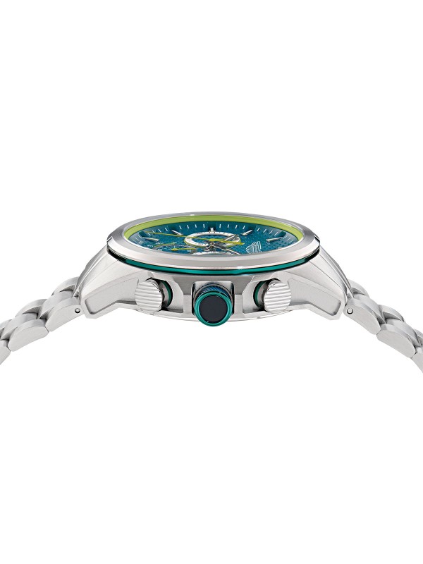Aston Martin muški sportski sat sa solarnim hronografom i zelenim brojčanikom sa žutim detaljima. Kućište 44 mm i elegantan sportski dizajn. Naruči online!