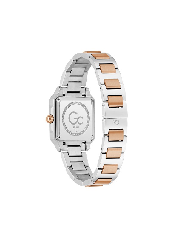 Gc Square Cut Lady ženski sat sa kvadratnim kućištem u kombinaciji srebra i roze zlata. Safirno staklo i švajcarski kvarcni mehanizam. Naruči online!