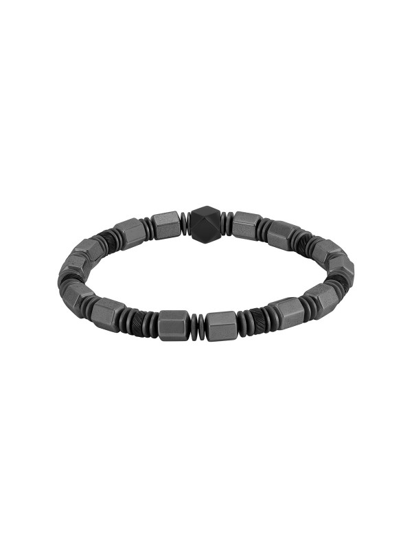 Muška Police HEXCHAIN narukvica od prirodnog hematita u sivoj boji. Elastičan dizajn sa nanizanim perlama. Naruči online!