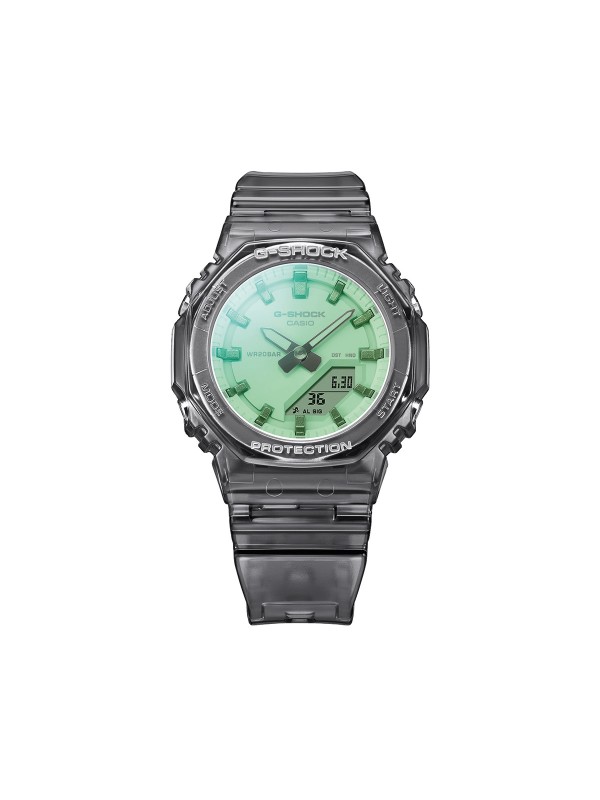 Ženski G-SHOCK analogno-digitalni sat sa gumenom narukvicom i vodootpornošću 200 m. Otporan na udarce, sa štopericom i LED osvetljenjem.