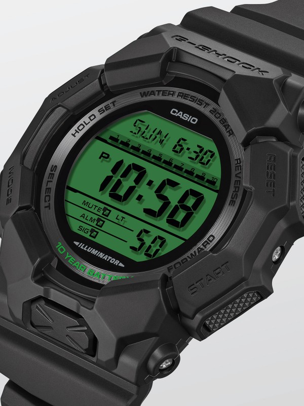 Casio G-SHOCK digitalni sat sa elektrozelenim detaljima i vodootpornošću 200 m. Otporan na udarce, sa štopericom i tajmerom. Poruči online!