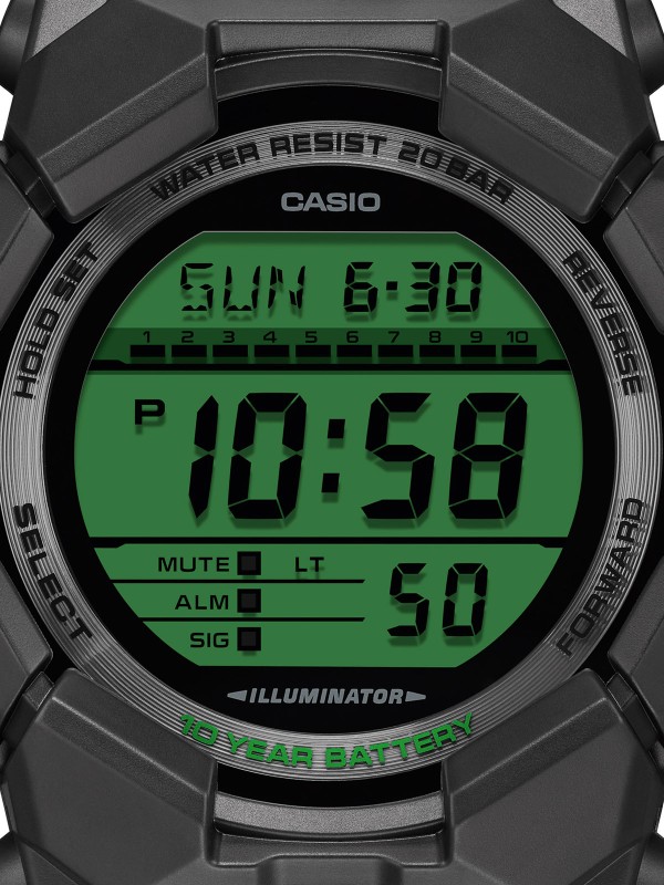 Casio G-SHOCK digitalni sat sa elektrozelenim detaljima i vodootpornošću 200 m. Otporan na udarce, sa štopericom i tajmerom. Poruči online!