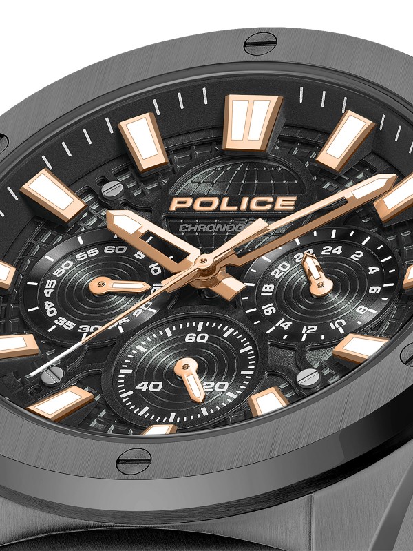 Police MOONSTRIKE muški hronograf sat u crnoj boji sa Dual Time funkcijom i robustnim dizajnom. Originalan sat uz brzu dostavu. Naruči online!
