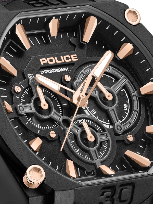 Police Norwood muški hronograf sat sa crnim brojčanikom i braon kožnom narukvicom. Sportsko-elegantan dizajn i moderan izgled. Naruči online!