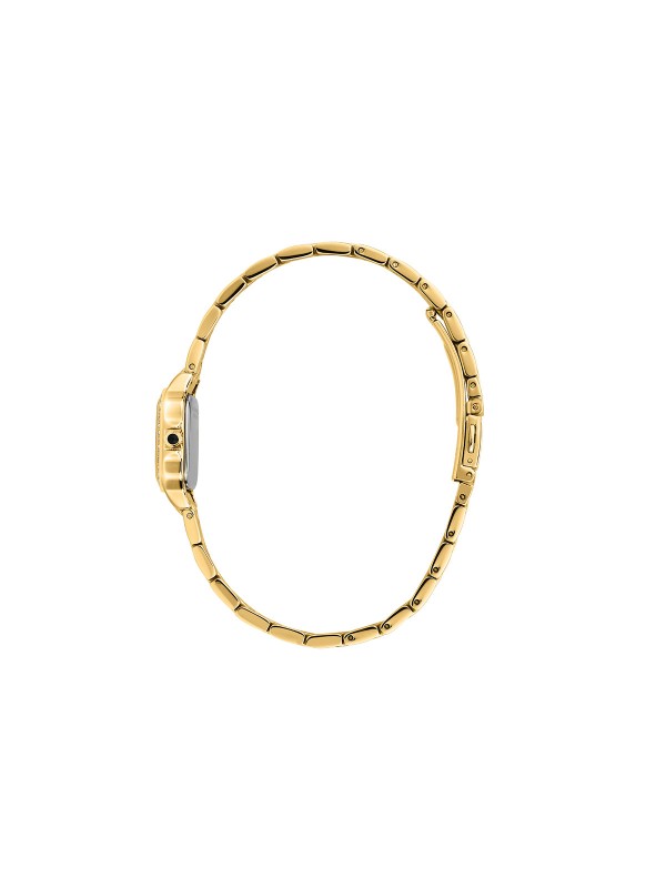 KARL LAGERFELD ICON SQUARE sat u boji žutog zlata sa belim brojčanikom i cirkonima. Kvadratna forma i elegantan izgled. Naruči online!