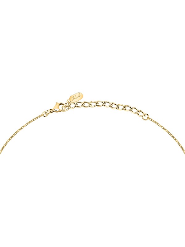 Ženska Karl Lagerfeld ILLUME ogrlica u boji žutog zlata sa priveskom i cirkonom. Podesiva dužina i elegantan dizajn. Naruči online!