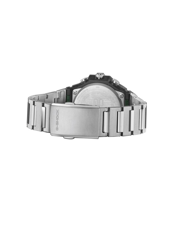 G-SHOCK G-STEEL GST-B1000. Čelični sportski sat sa zelenim brojčanikom. Sadrži Bluetooth, solarno napajanje i vrhunsku otpornost na udarce. Vodootporan 200m.