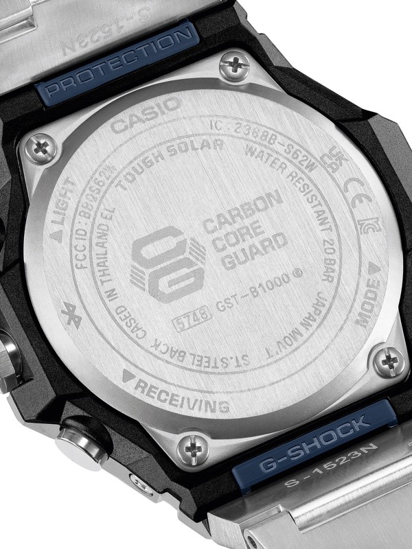 G-SHOCK G-STEEL GST-B1000. Čelični sportski sat sa teget brojčanikom. Sadrži Bluetooth, solarno napajanje i vrhunsku otpornost na udarce. Vodootporan 200m.