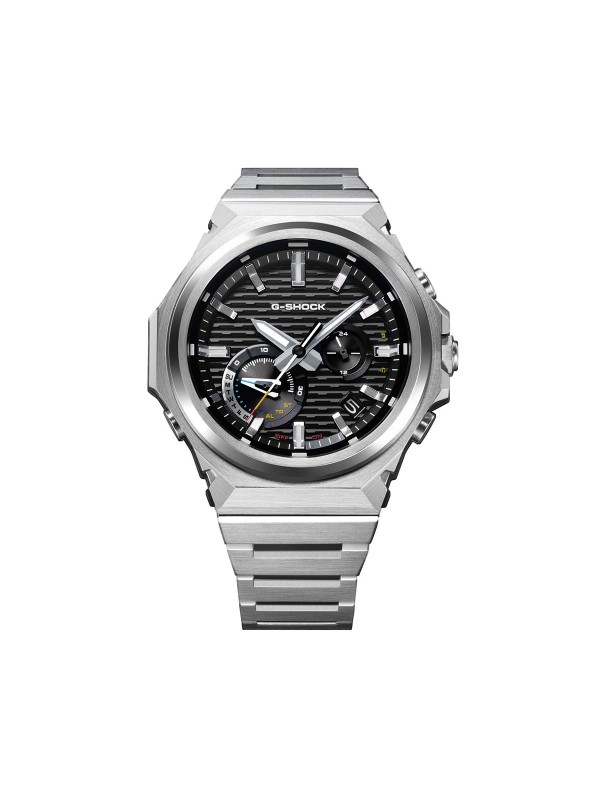 G-SHOCK G-STEEL GST-B1000. Čelični sportski sat sa crnim brojčanikom. Sadrži Bluetooth, solarno napajanje i vrhunsku otpornost na udarce. Vodootpornost 200m.