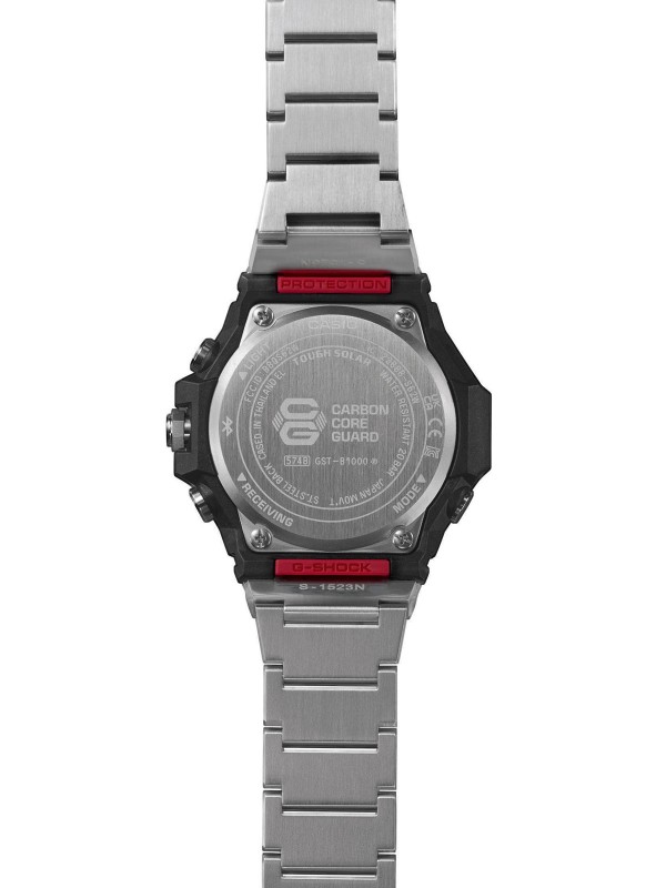 G-SHOCK G-STEEL GST-B1000. Čelični sportski sat sa crnim brojčanikom. Sadrži Bluetooth, solarno napajanje i vrhunsku otpornost na udarce. Vodootpornost 200m.