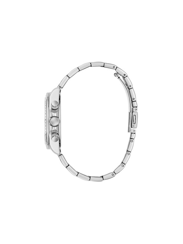 Blistavi GUESS Victoria ženski sat od 36mm u srebrnom tonu. Brojčanik i korona prekriveni cirkonima za maksimalan sjaj. Multifunkcionalan i vodootporan do 50m.