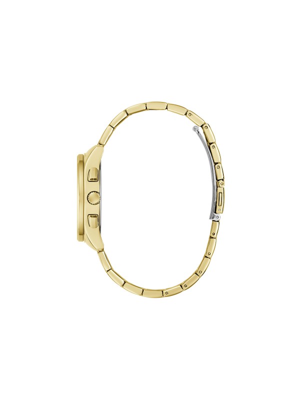 Elegantan GUESS Birdie ženski sat od 36mm. Multifunkcionalni mehanizam u zlatnom tonu sa šampanj brojčanikom. Vodootporan do 50m.