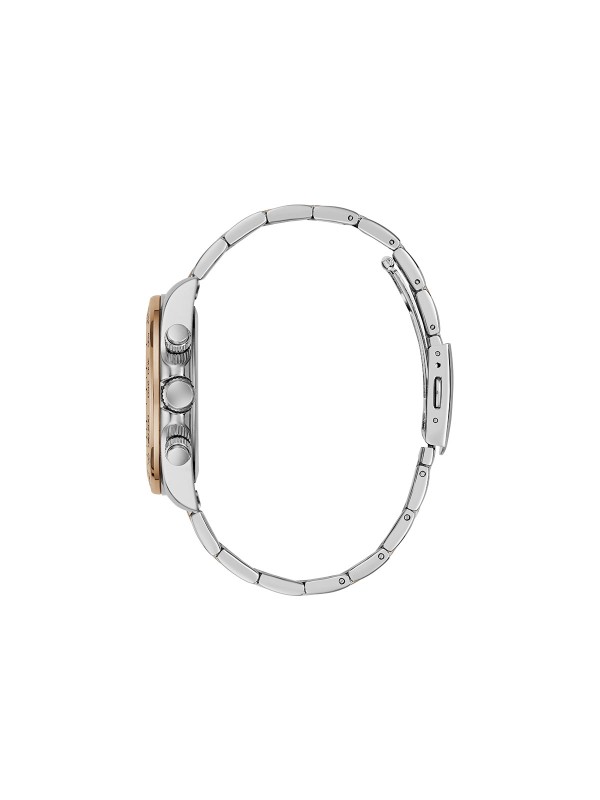 GUESS Arthur GW1058G6 muški sportski hronograf. Dvobojno kućište od 42mm u kombinaciji srebra i boje roze zlata sa srebrnim brojčanikom. Vodootporan 50m.