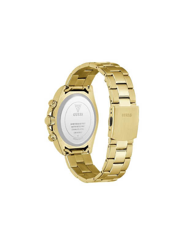 GUESS Arthur GW1058G2 muški sportski hronograf. Čelično kućište od 42mm u zlatnom tonu sa upečatljivim crnim brojčanikom. Elegantan i vodootporan 50m.