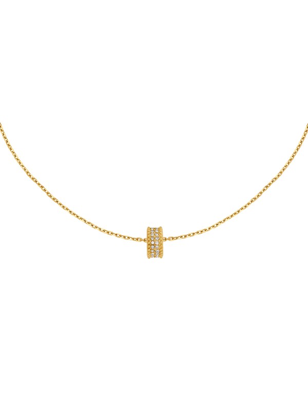 CERRUTI 1881 Isadora ženska ogrlica u zlatnom tonu. Izrađena od nerđajućeg čelika sa blistavim cirkonima, idealna za prefinjen i elegantan svakodnevni stil.