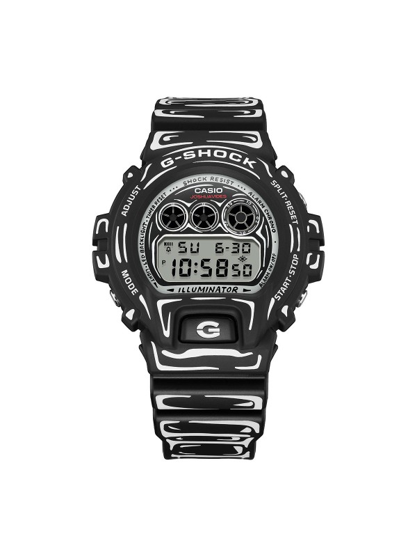 Limitirani G-SHOCK DW-6900JV-1ER iz saradnje sa umetnikom Joshua Vides. Crni sat sa belom strip grafikom, vodootpornost 200m. Kupite u Timer radnjama.