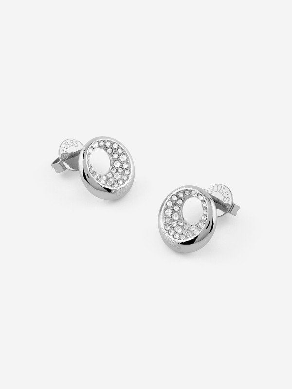 Guess ženske minđuše od nerđajućeg čelika u boji srebra sa cirkonima. Elegantne i izdržljive, savršene za svaku priliku. Kupite odmah online!