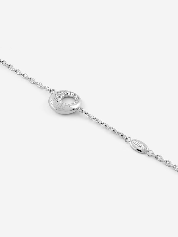 Guess ženska narukvica od nerđajućeg čelika u boji srebra sa cirkonima. Elegantna i podesiva. Poručite online i istaknite svoj stil!