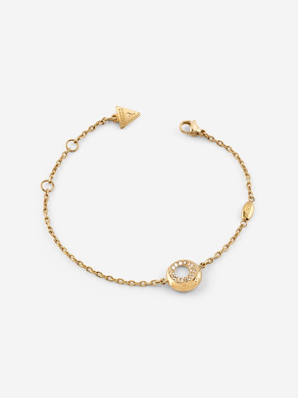 Guess ženska narukvica od nerđajućeg čelika u boji žutog zlata sa cirkonima. Elegantna i podesiva. Poručite online i istaknite svoj stil!